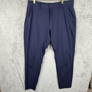 Fabletics Don Trouser Pants Size 34x34‎ Navy Blue Performance Casual Work Basic